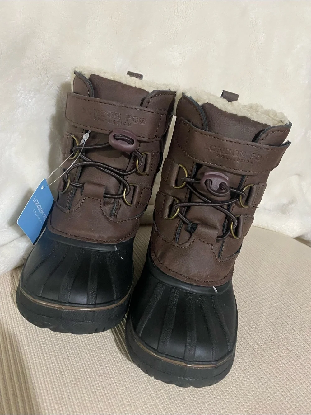 London Fog | Kids Brown and Black Waterproof Snow Boots Size 9 Walker Toddler